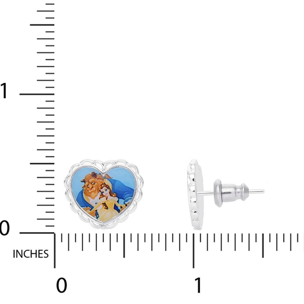 Disney Beauty and the Beast heart stud earrings - Picture 3 of 8